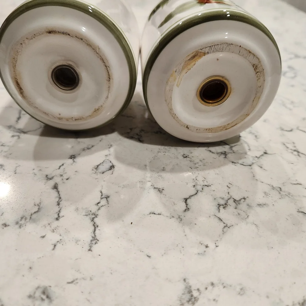 Gibson Palm Court Handpainted Salt and Pepper Shakers Made in USA